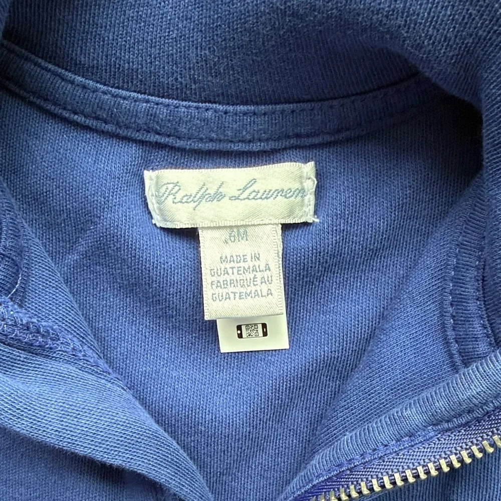Ralph Lauren Boys Cotton Interlock Quarter-Zip Pullover Size 6m